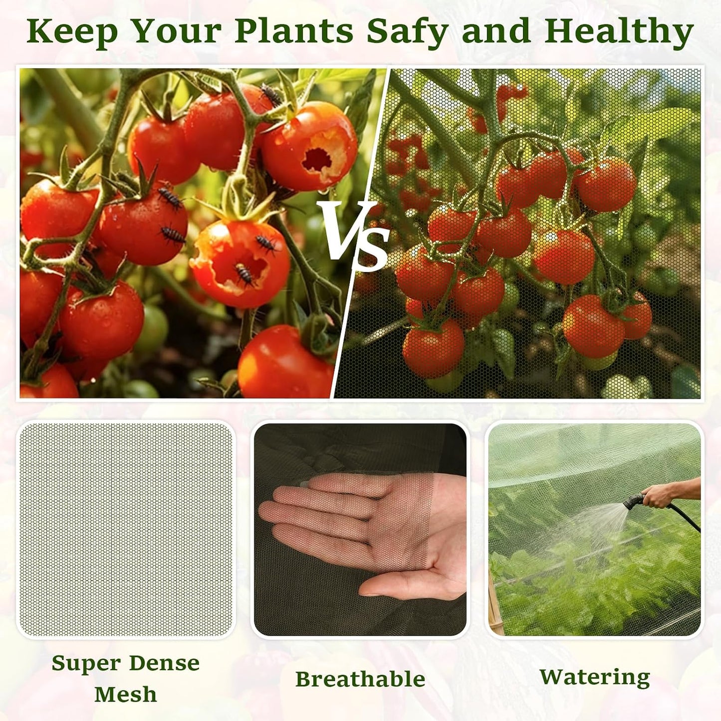 Malla para jardín protege plantas camas elevadas patio ventanas