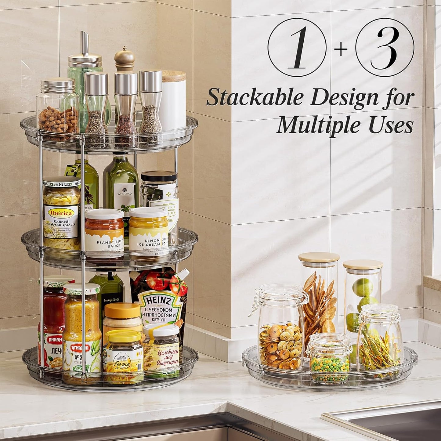 2 Pack Organizadores 2 Niveles 10.6pulg para Cocina Baño