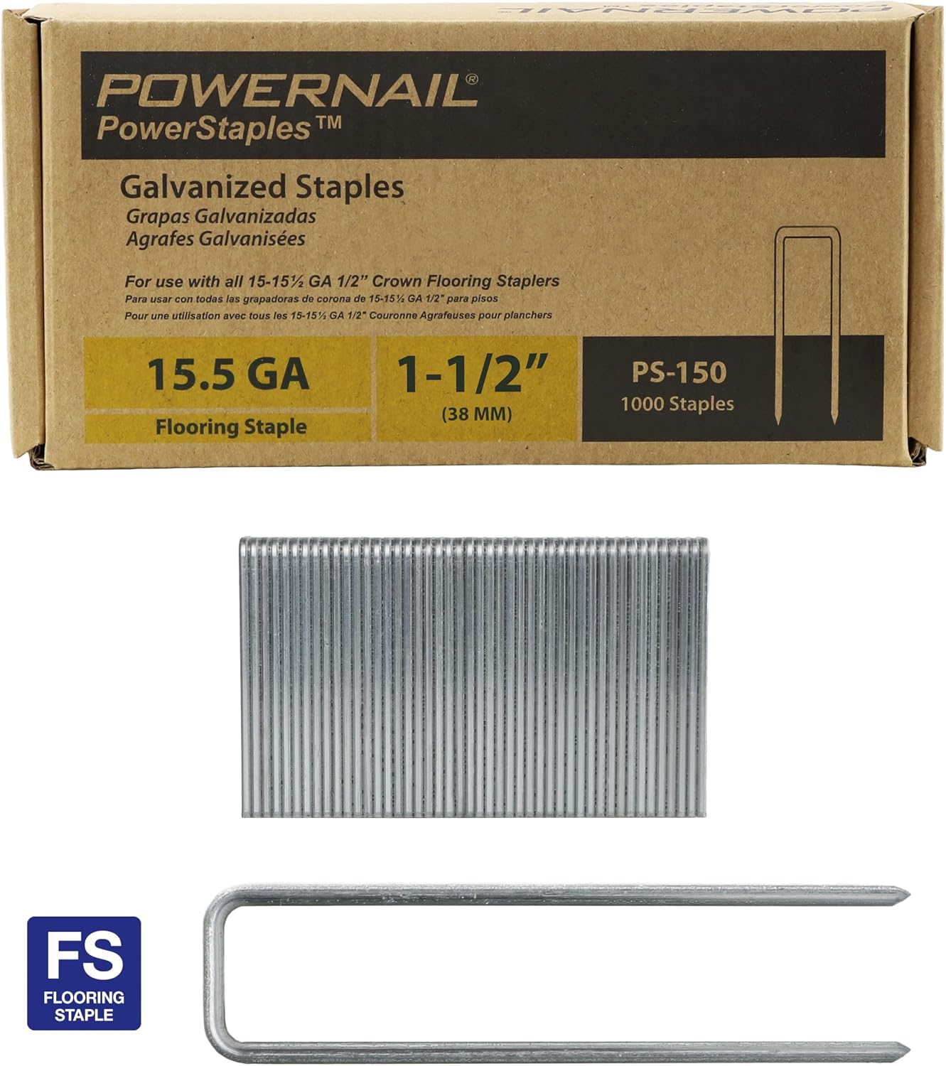 Corona madera dura 1-1/2pulg para pisos 1000uds
