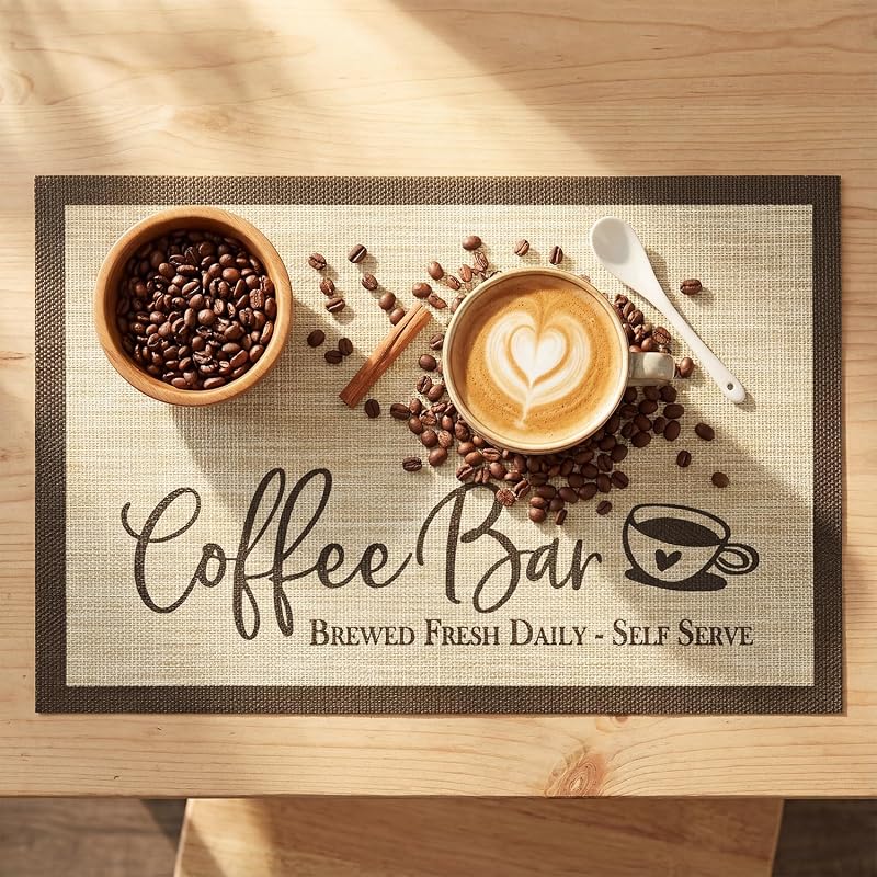 2 Alfombrillas Barra Café 12x18pulg Antideslizantes PVC