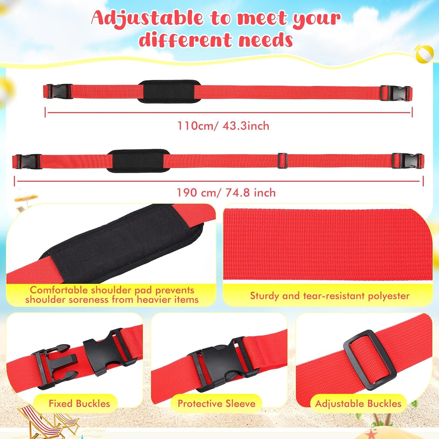Correa ajustable para silla playa camping bicicletas plegables