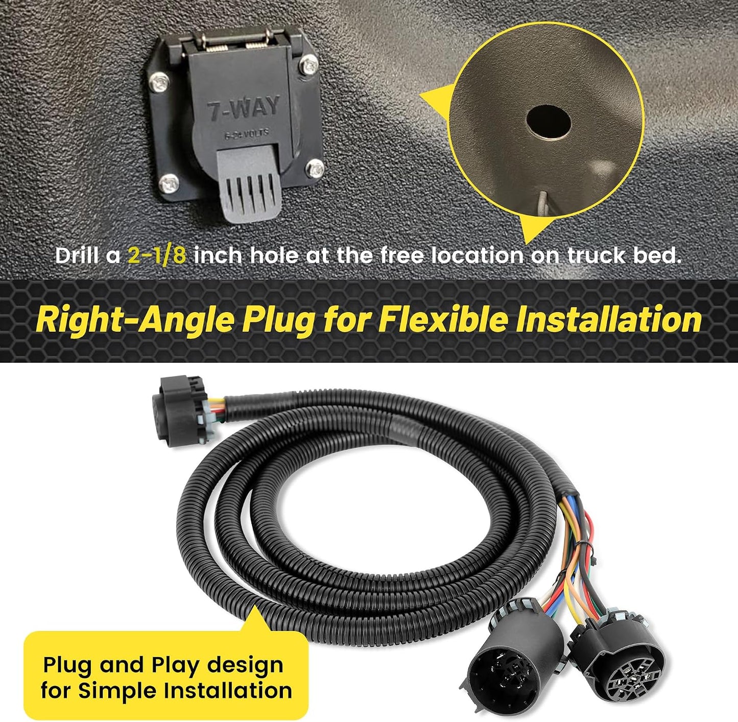 Extensión arnés 7 pines para cama camión 7.5 pies universal