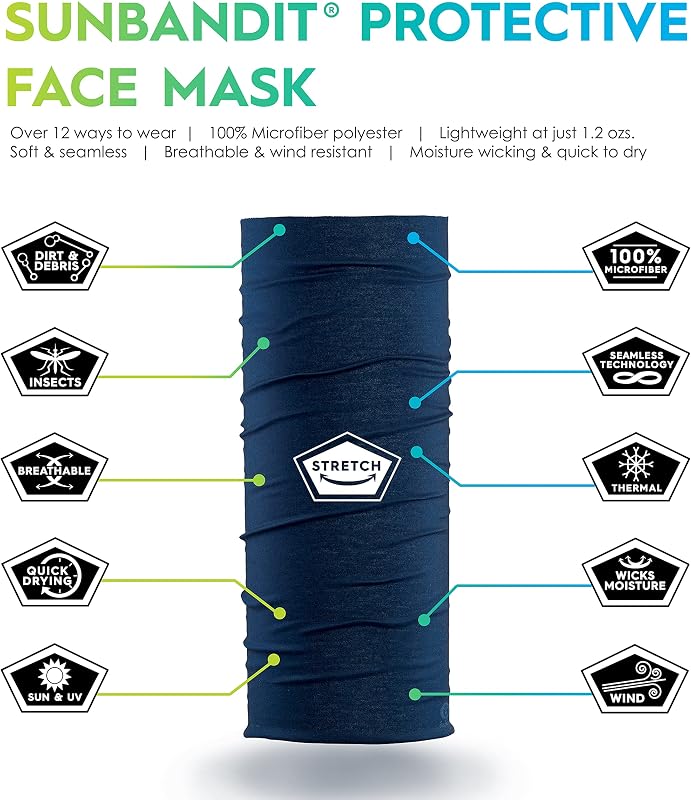 Bandana multifuncional para cabeza máscara UV polaina 12 formas