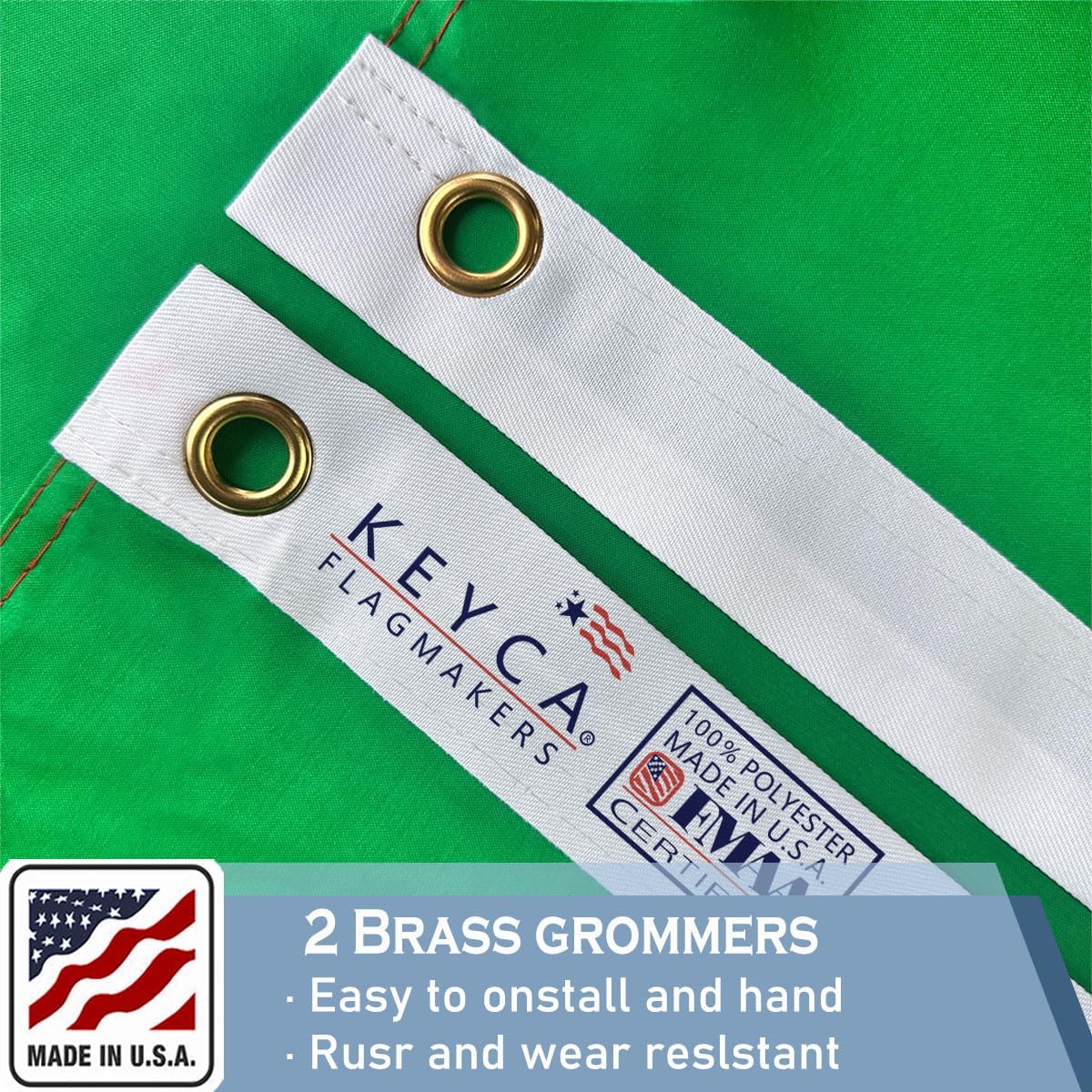 Bandera México 2x3ft doble cara 2 ojales latón decoración