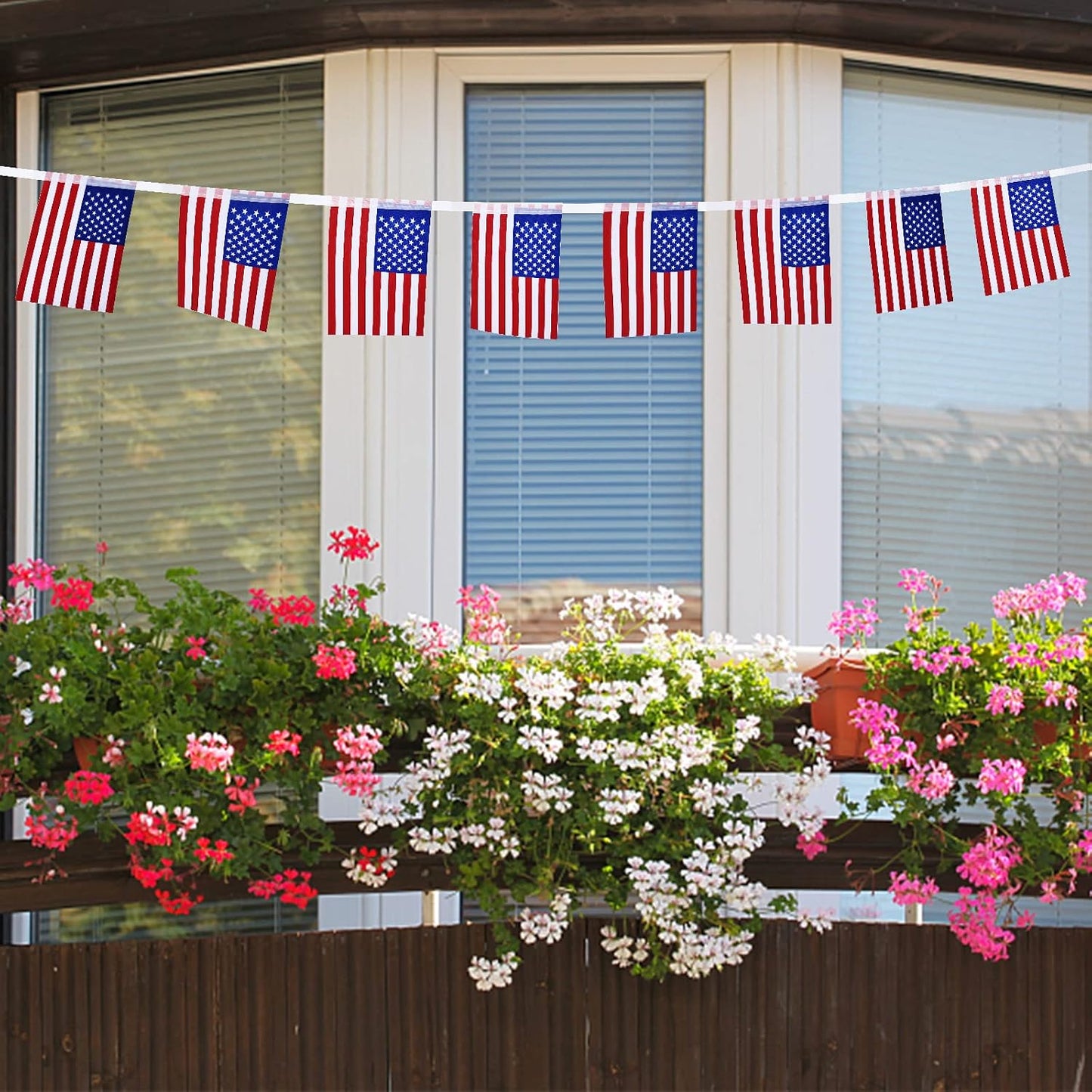 Banderas estadounidenses 45ft 40uds decoración 4 de julio