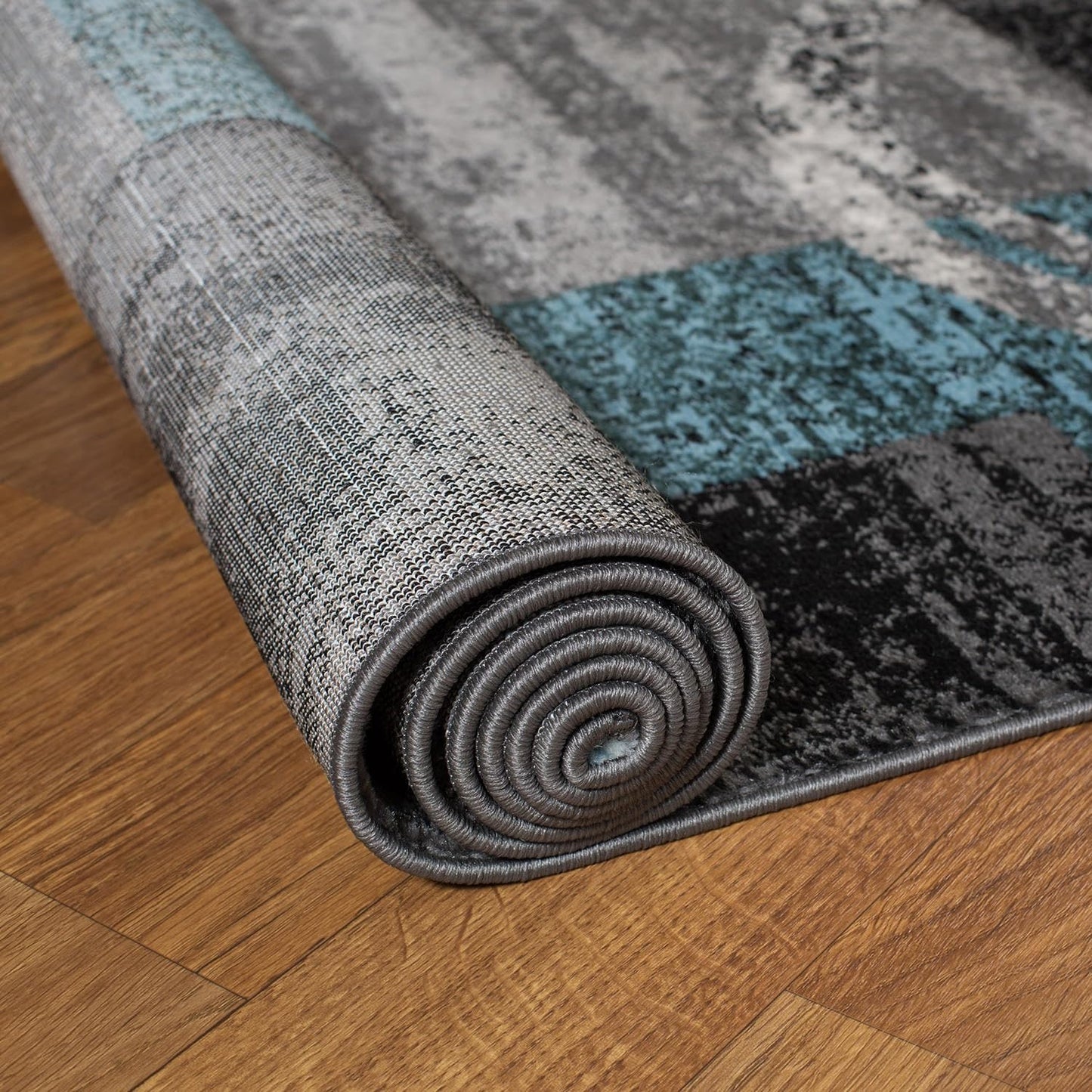 Alfombra suave 2x3ft gris diseño abstracto