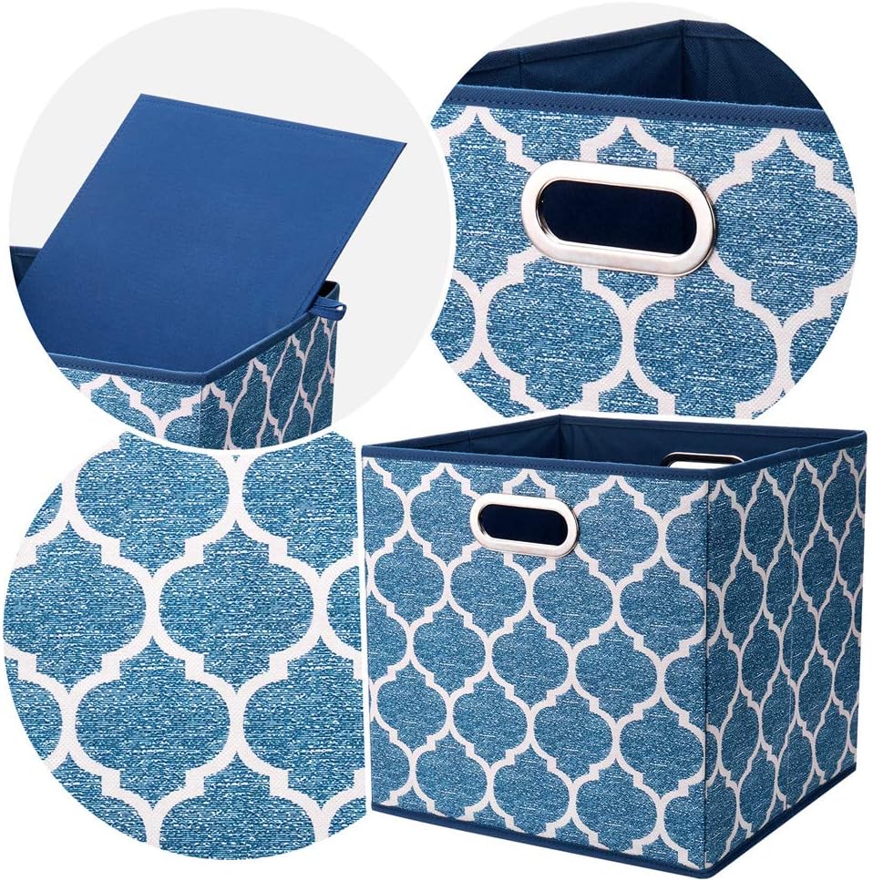 Contenedores plegables tela farol azul 13x13x13pulg