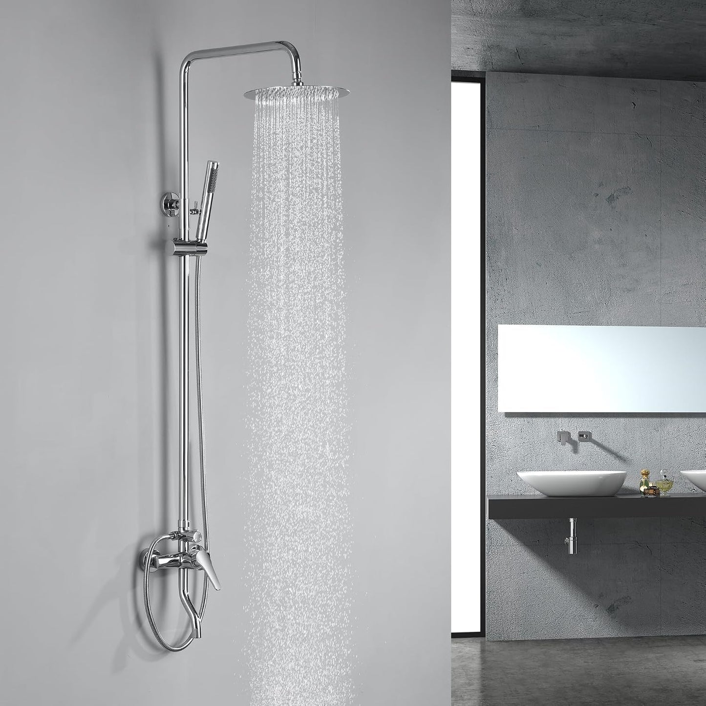 Kit ducha exterior cromado SS304 alta presión