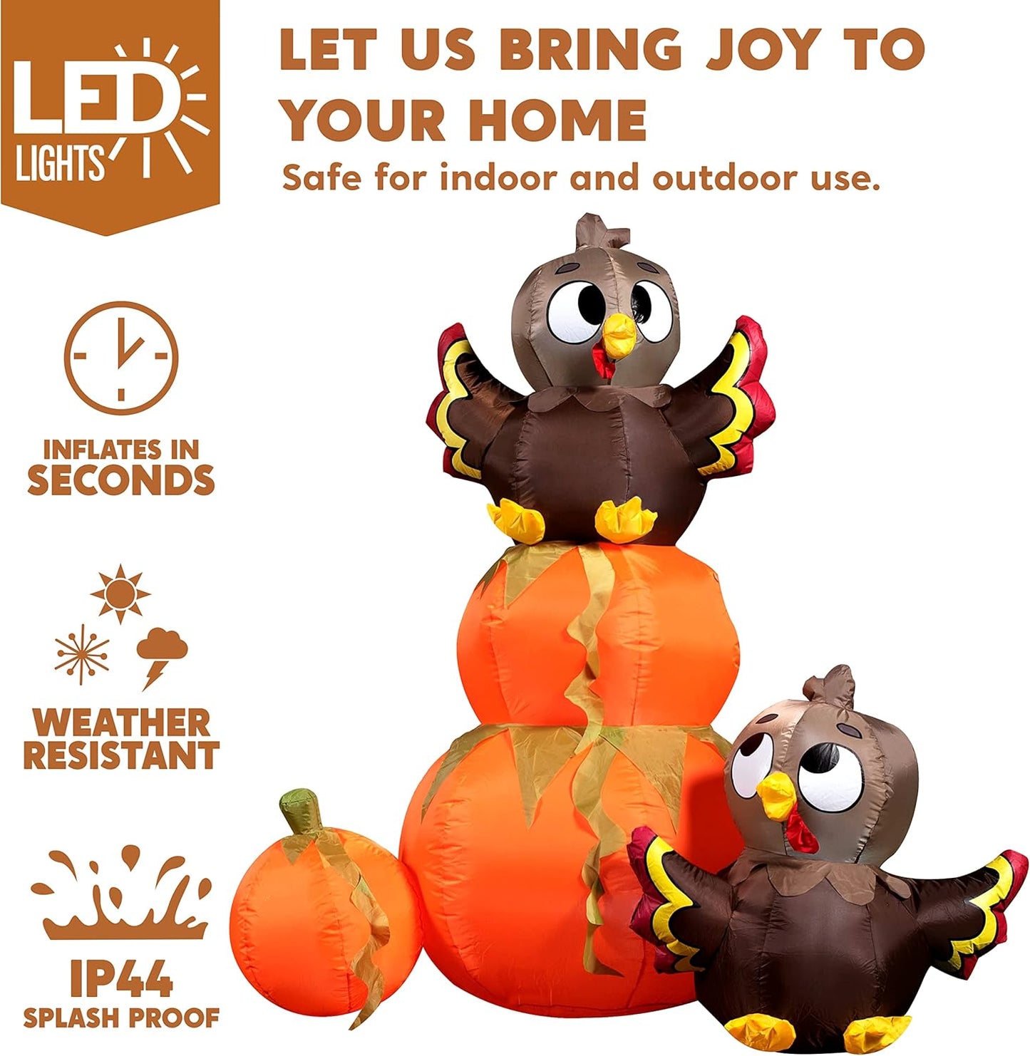 Calabaza inflable LED 6ft para patio jardín Halloween