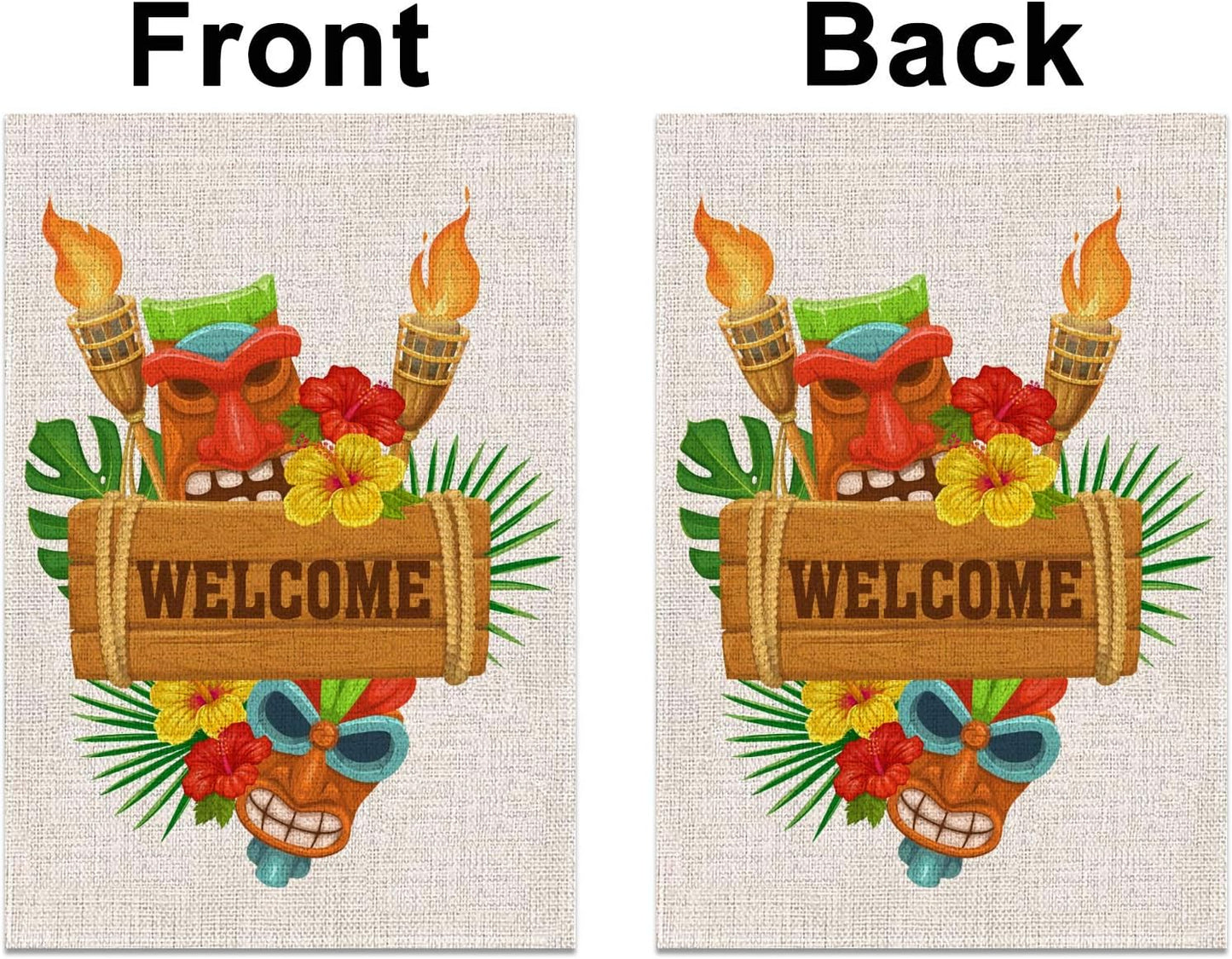 Bandera jardín tiki bar 12.5x18pulg letrero bienvenida luau