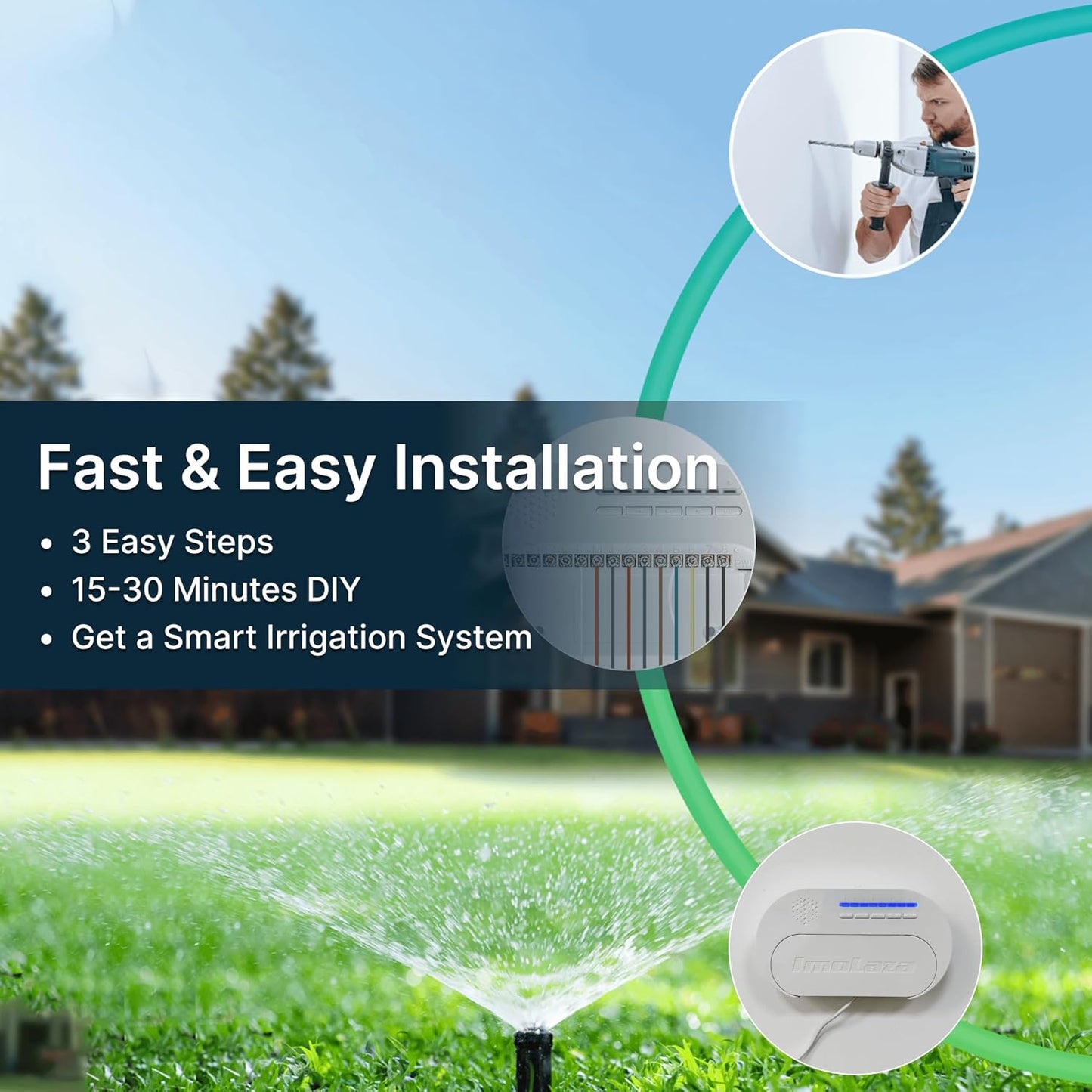 Controlador aspersor WiFi 4 zonas temporizador jardín