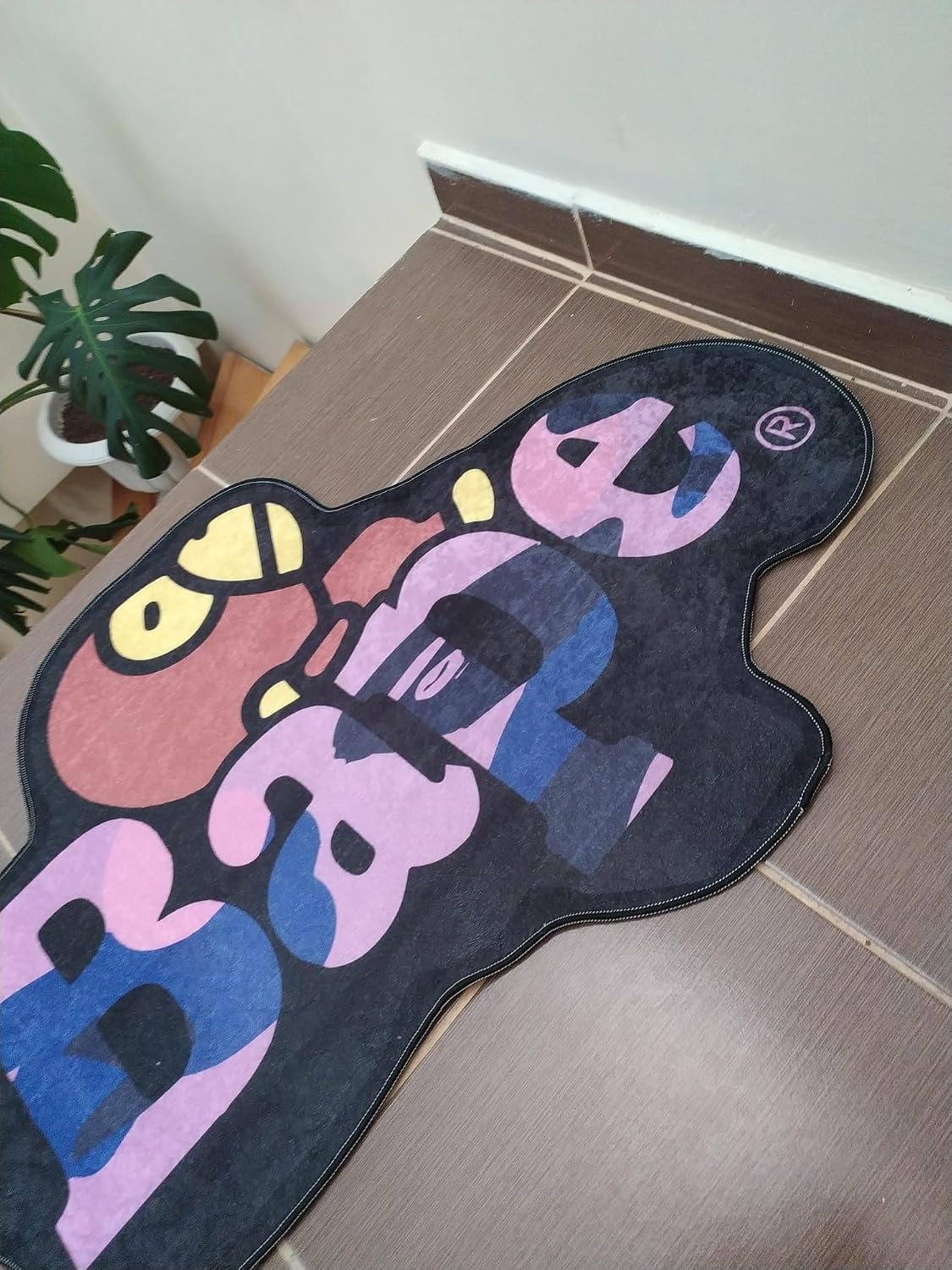 Alfombra moderna morado 35x23pulg habitación niños y oficina
