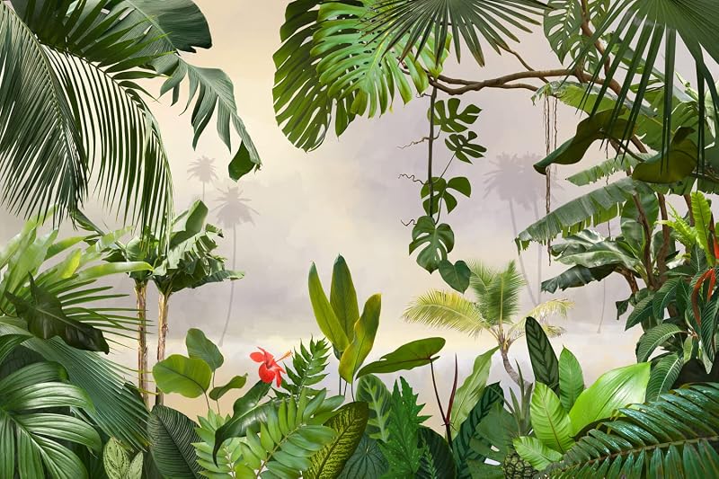 Papel tapiz hojas tropicales para sala dormitorio y niños