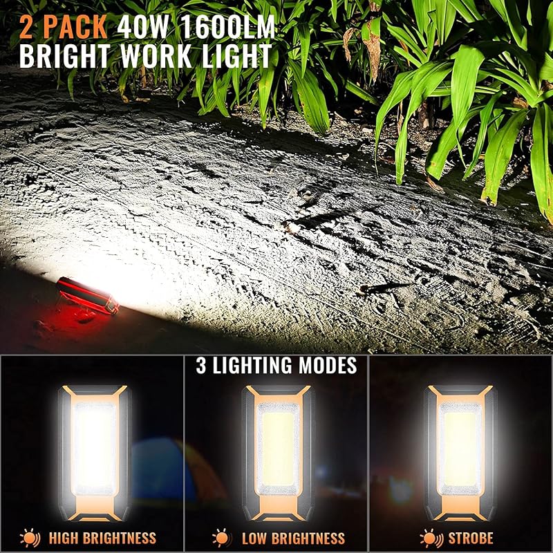 2 Luces LED Recargables 1600LM Magnéticas Impermeables
