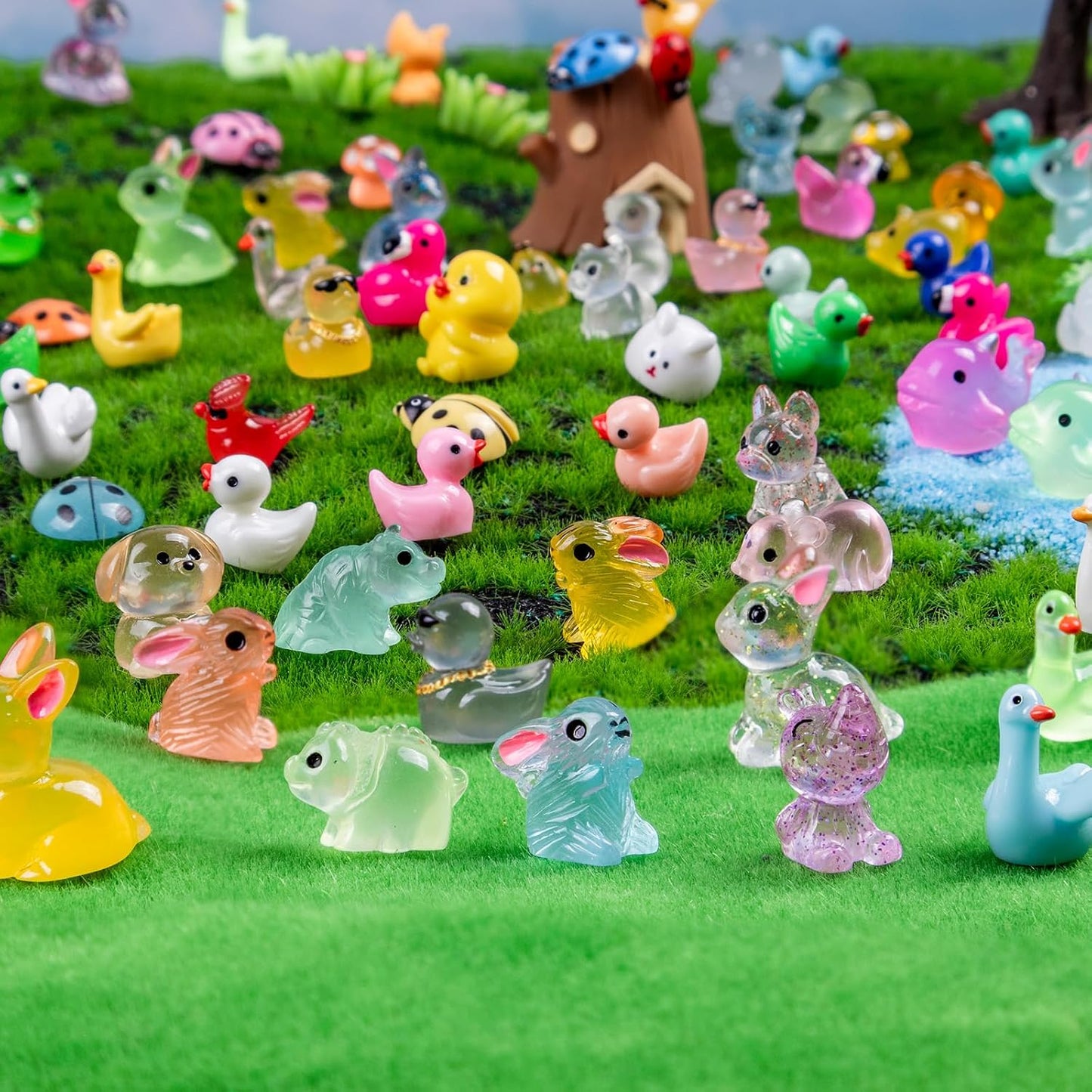 240 Pzas Figuritas Animales Resina para Jardín de Hadas