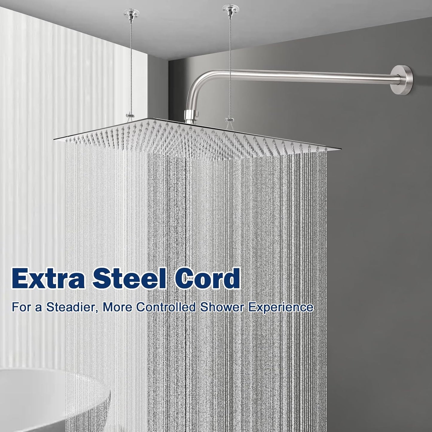 Cabezal ducha tipo lluvia acero inox 16pulg níquel