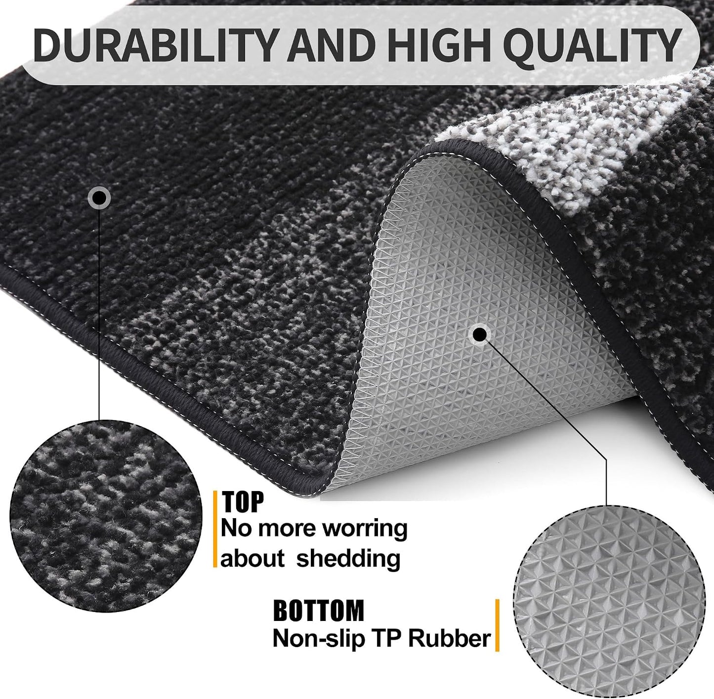 Tapete puerta 30x17" antiderrap absorbente negro