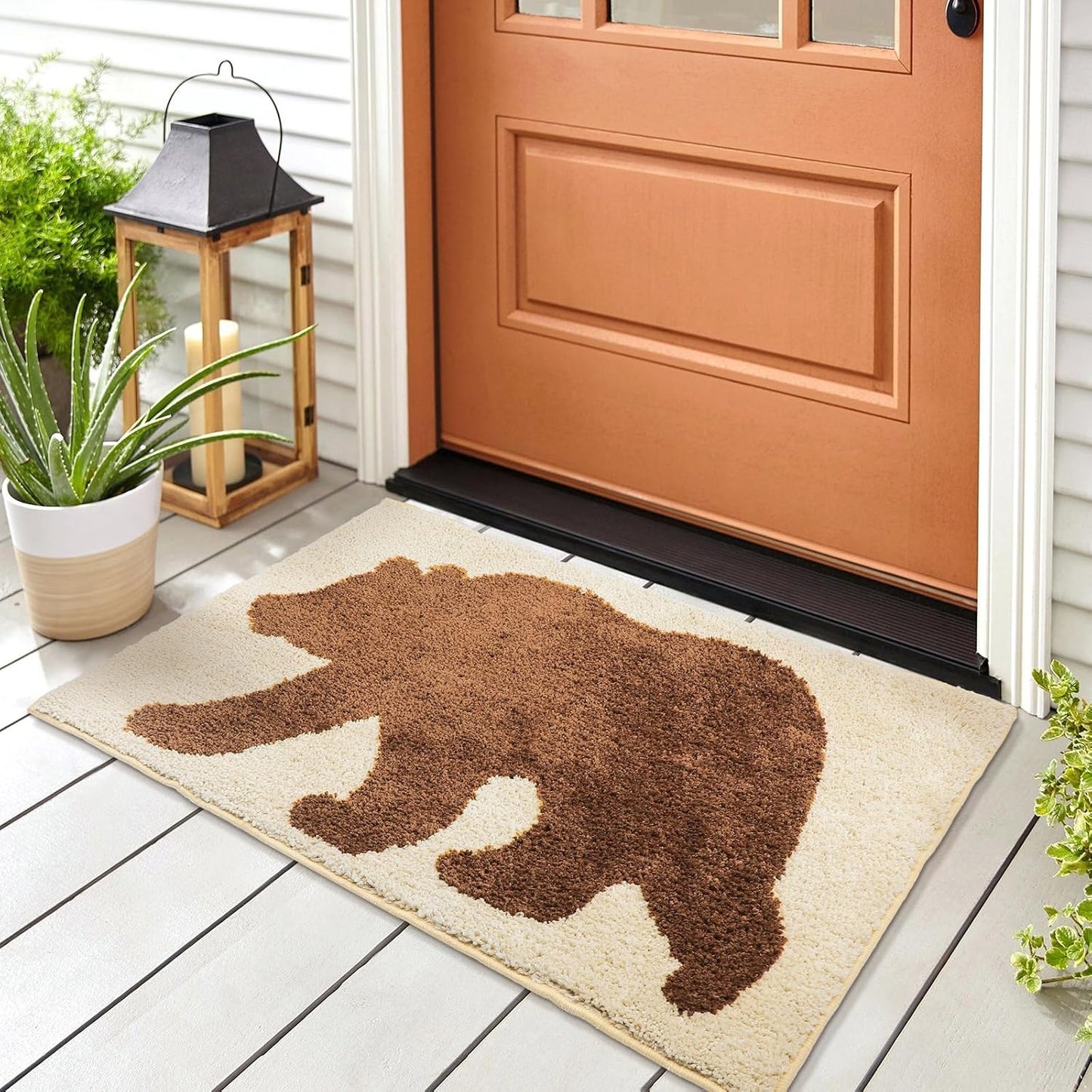 Alfombra baño oso antideslizante 17x29pulg hogar