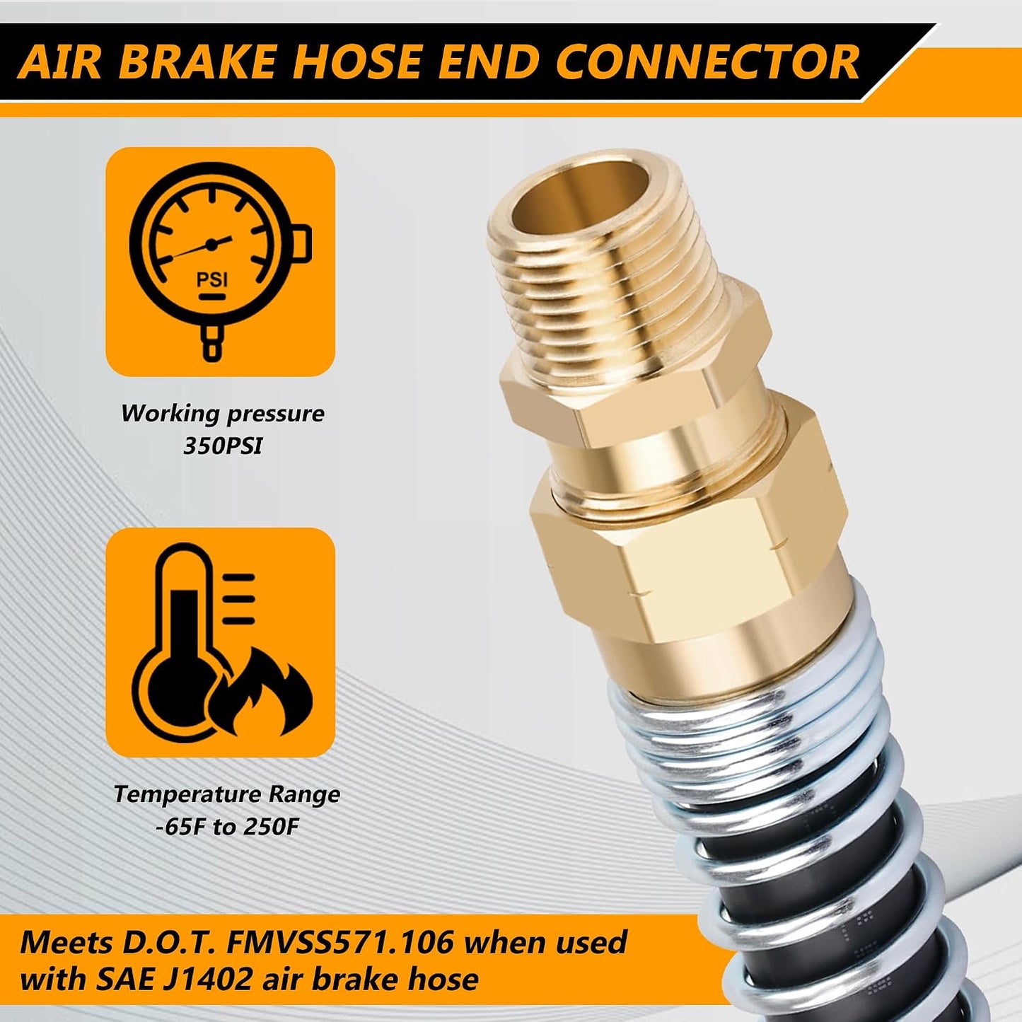 Ajuste manguera freno aire latón 1/2x3/8 con protector
