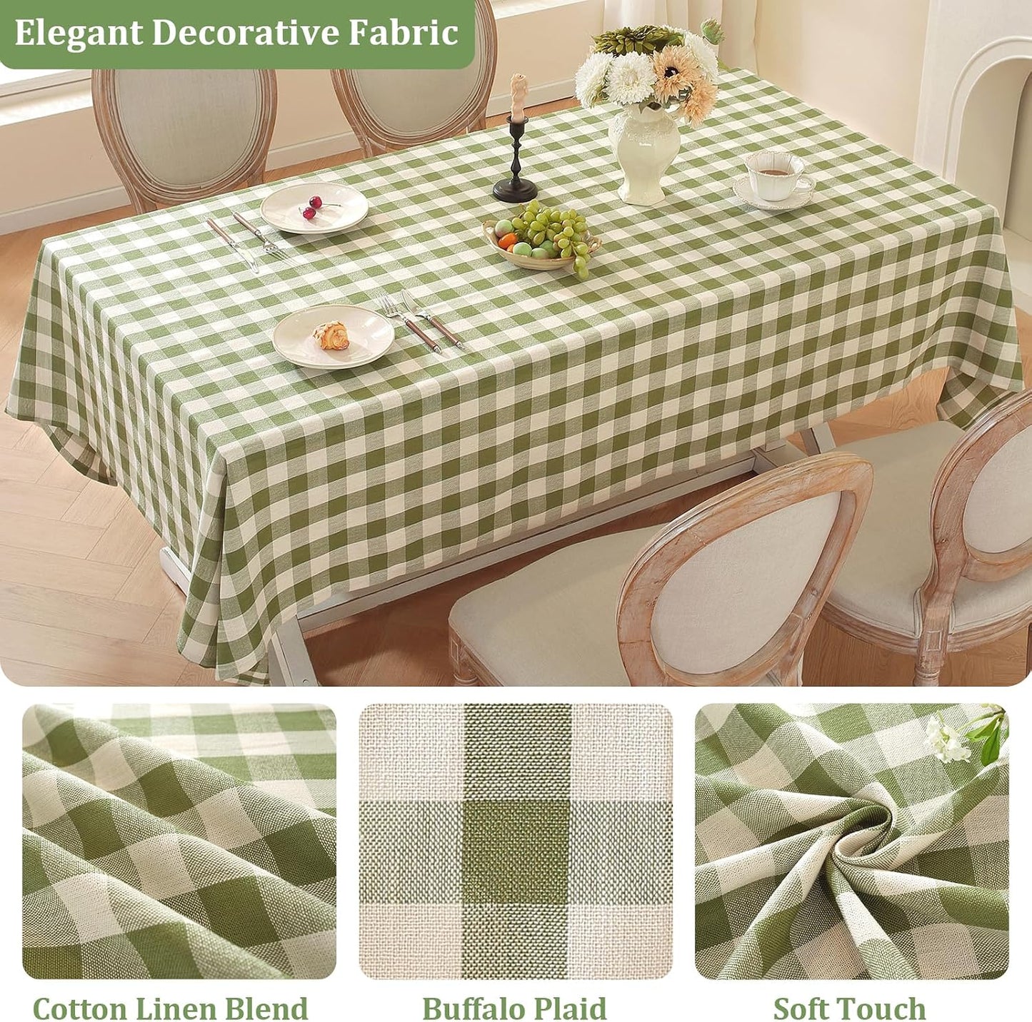 Mantel cuadros gingham 152cm x para mesas rectangulares