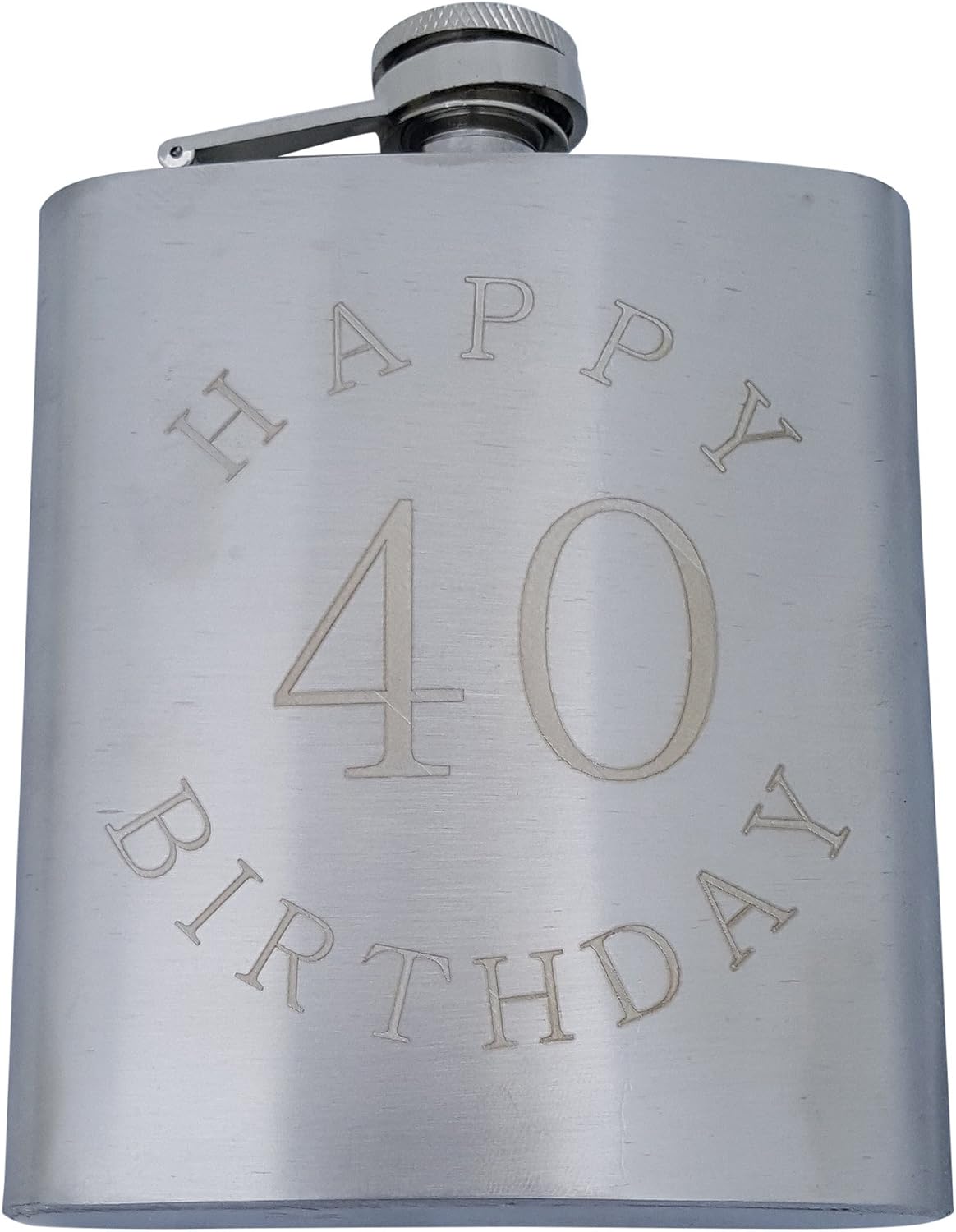 Set 40 cumpleaños frasco 7oz grabado feliz cumpleaños