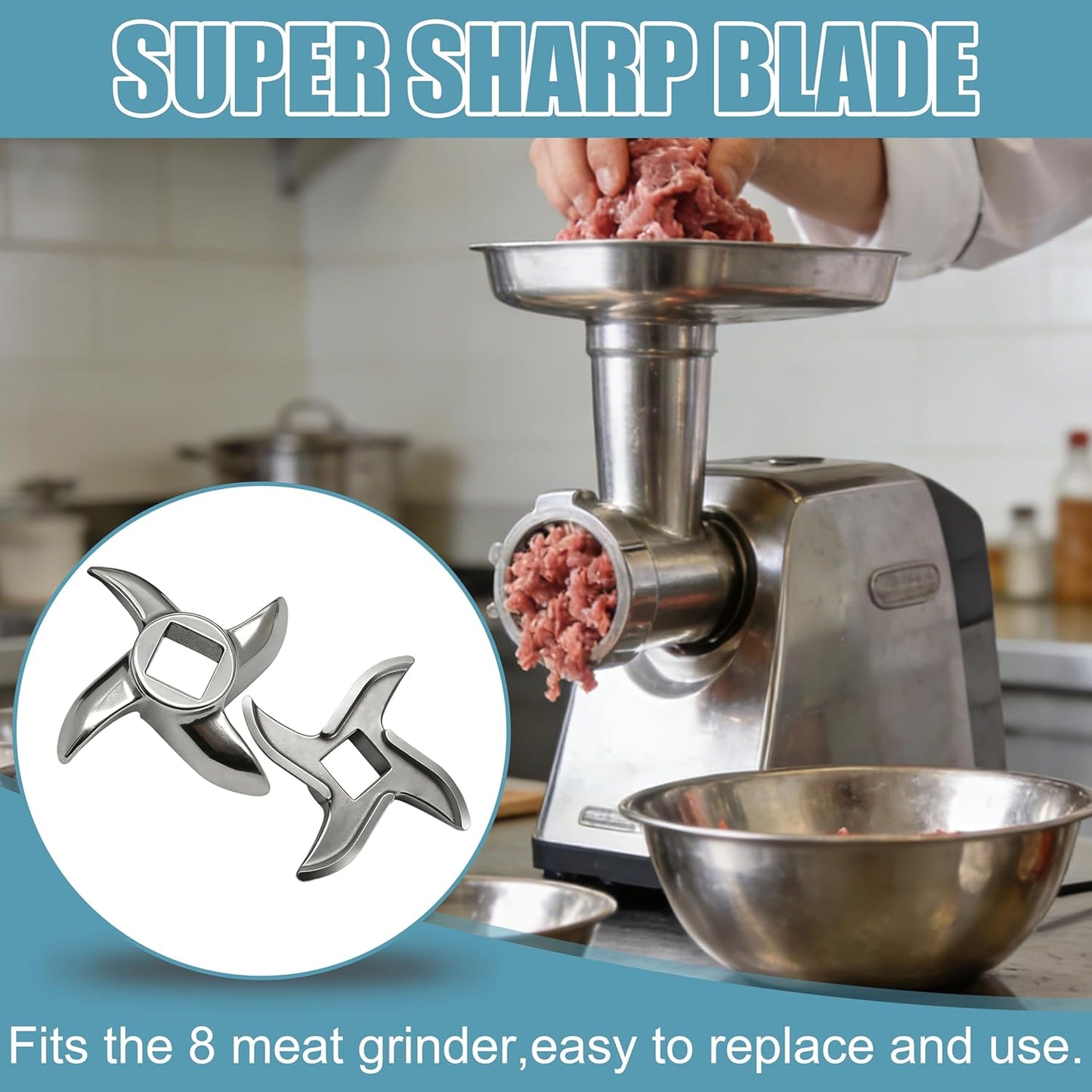 Cuchilla acero inox para picadora carne 2 pzas