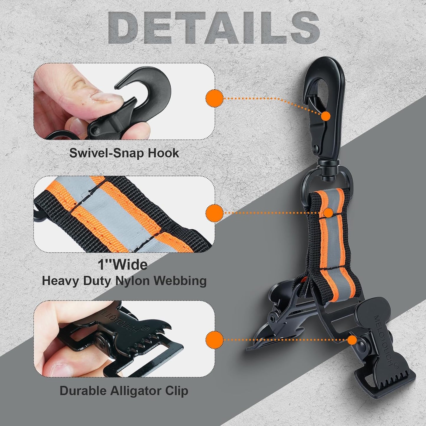 Correas de guante bombero con soporte de gancho giratorio