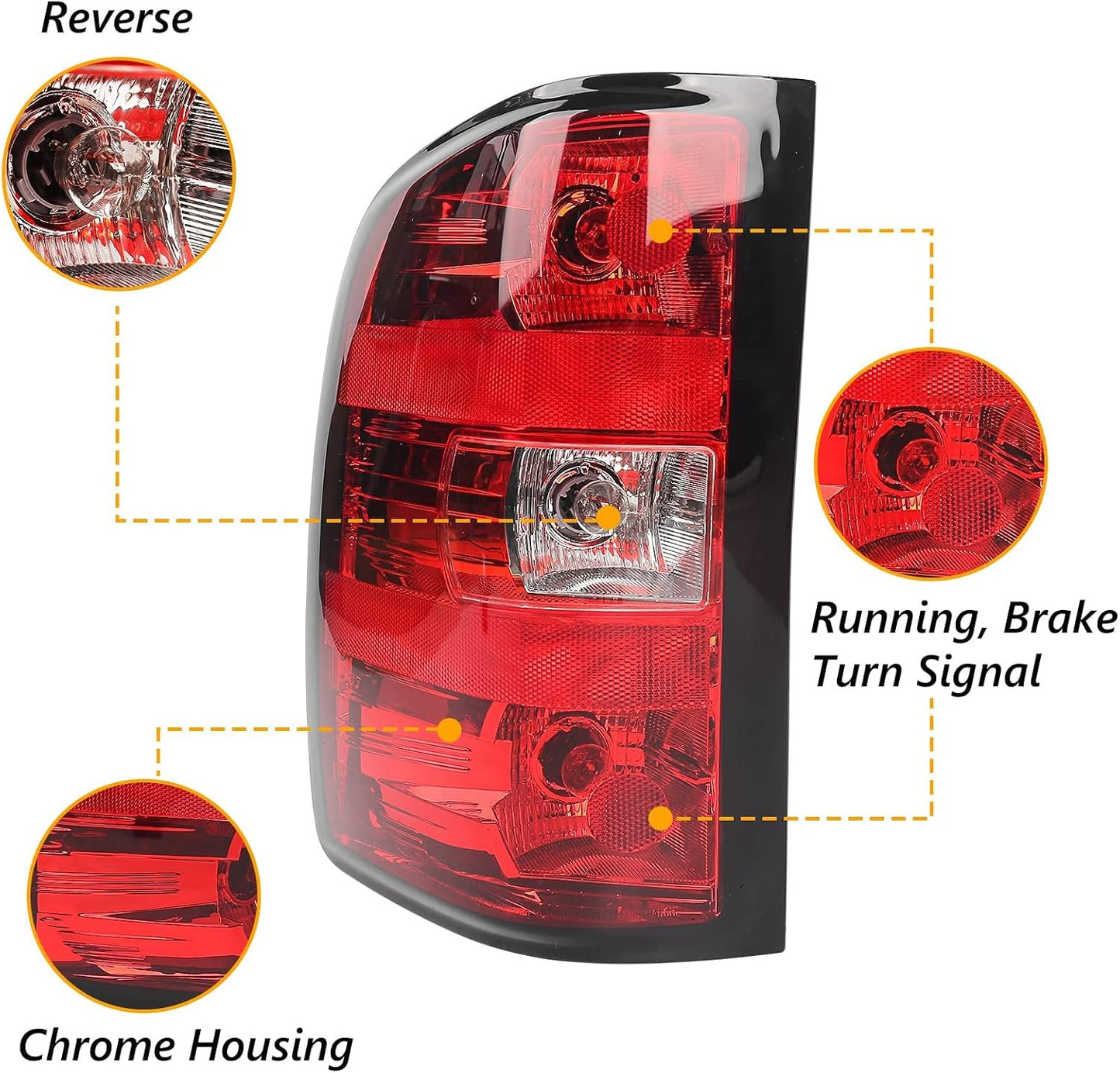 Luz trasera Chevy Silverado 07-13 kit freno borde negro