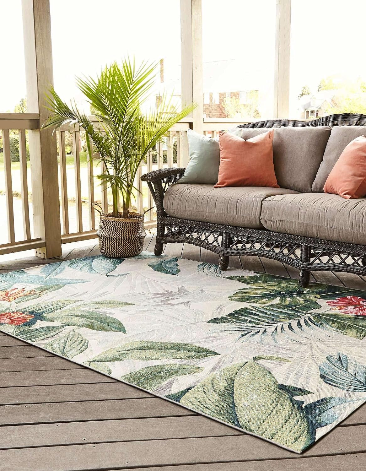 Alfombra área Kula 4x6ft rectangular multicolor gris