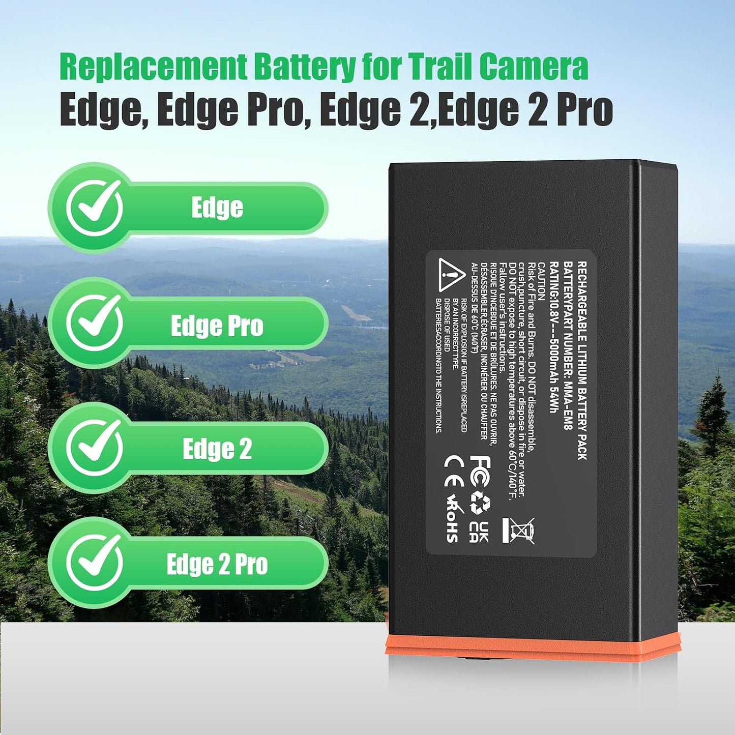 2 Baterías comp para cámara Moultrie Edge Series 5000mAh