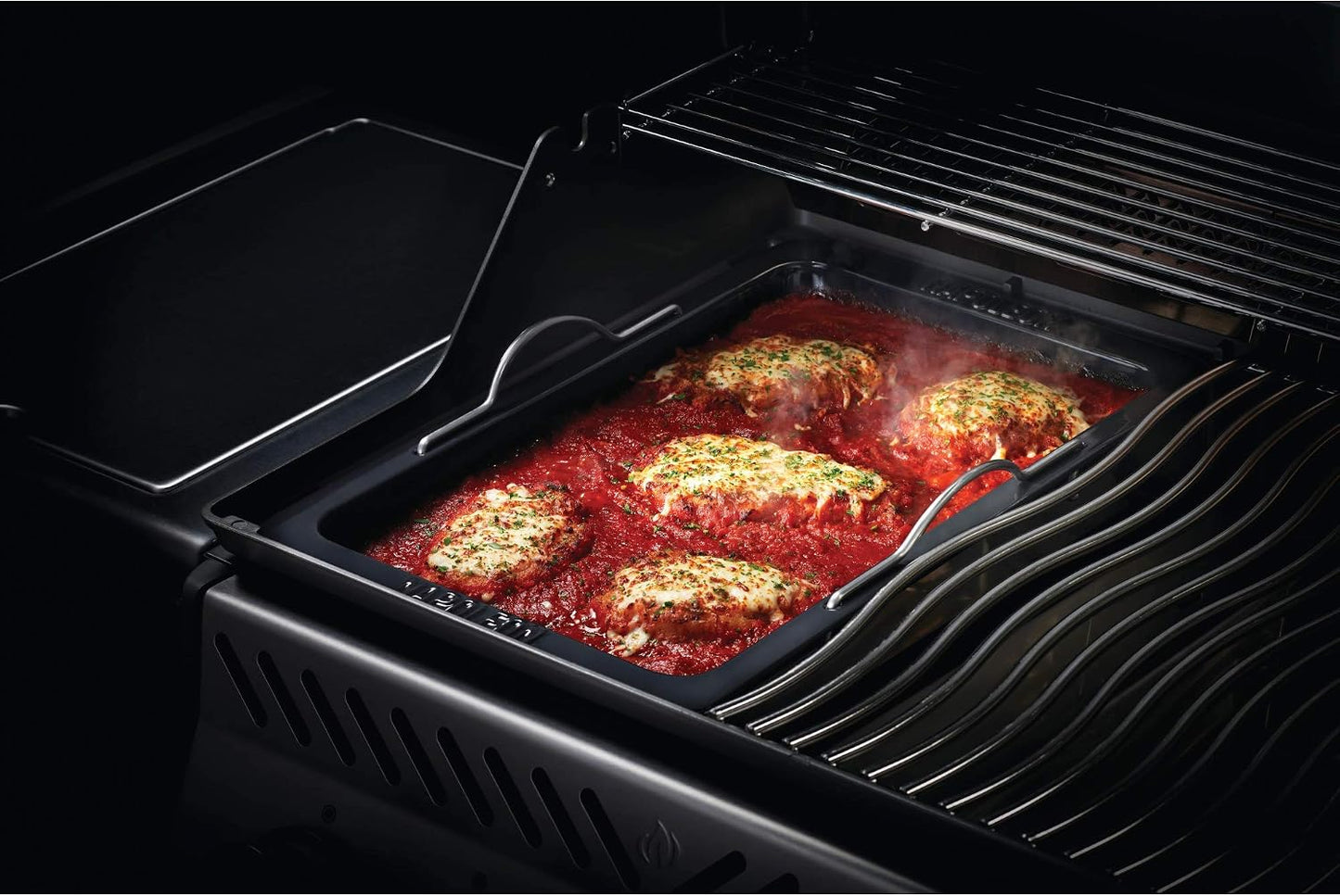 Sartén asar parrilla esmaltada 17.75x28.6pulg asas