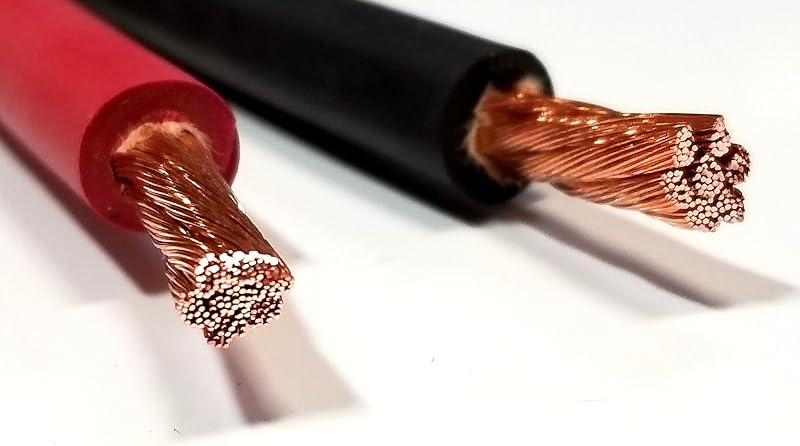 Cable AC/DC 8 AWG flexible cobre puro 250pies negro rojo