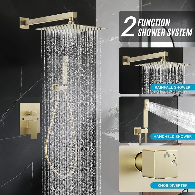Set grifo ducha cuadrado 10" lluvia acero inox una manija