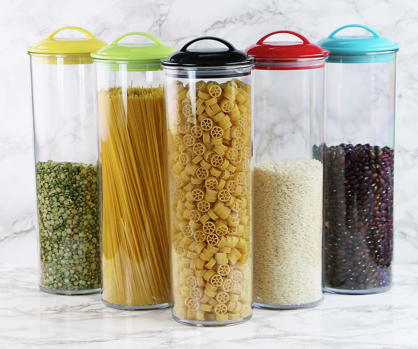 Recipientes acrílicos para almacenamiento Spaghetti Turquesa