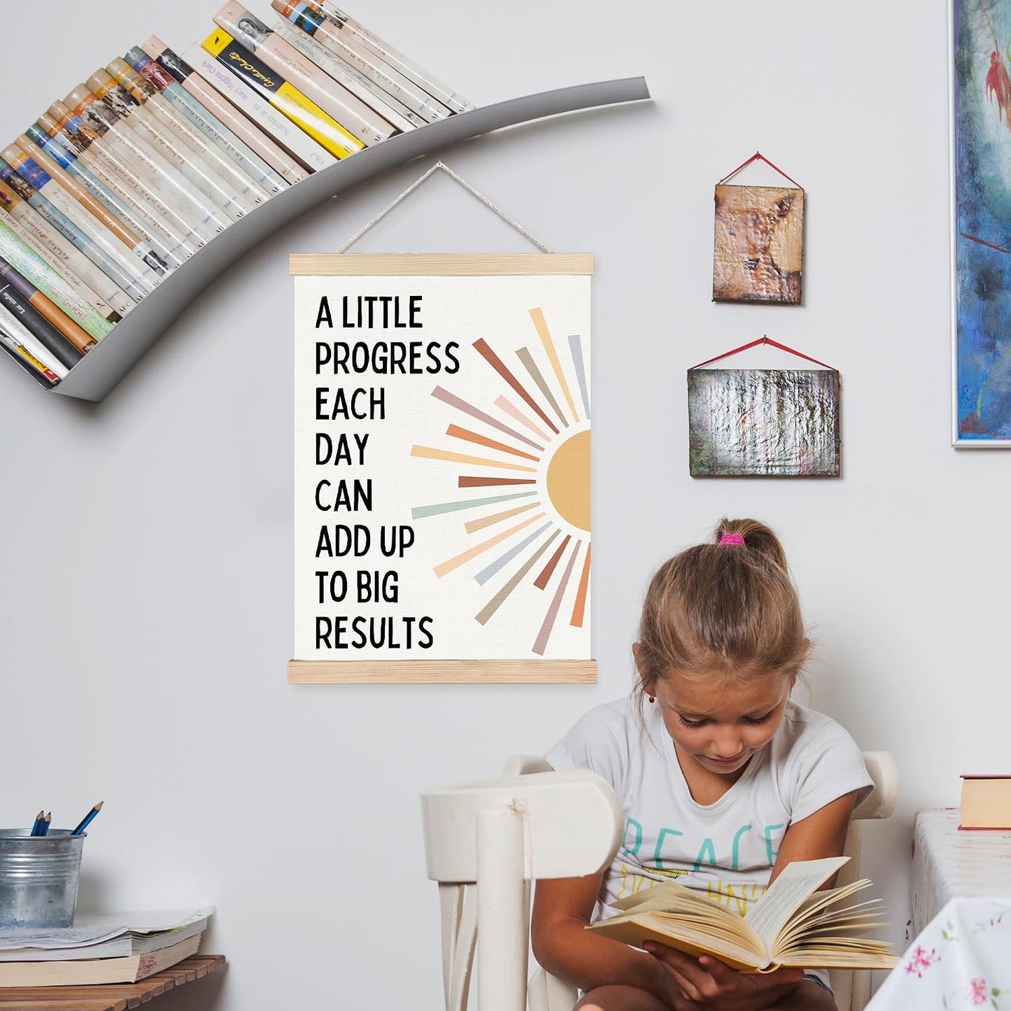 Póster motivacional Boho Sunshine inspirador para aula