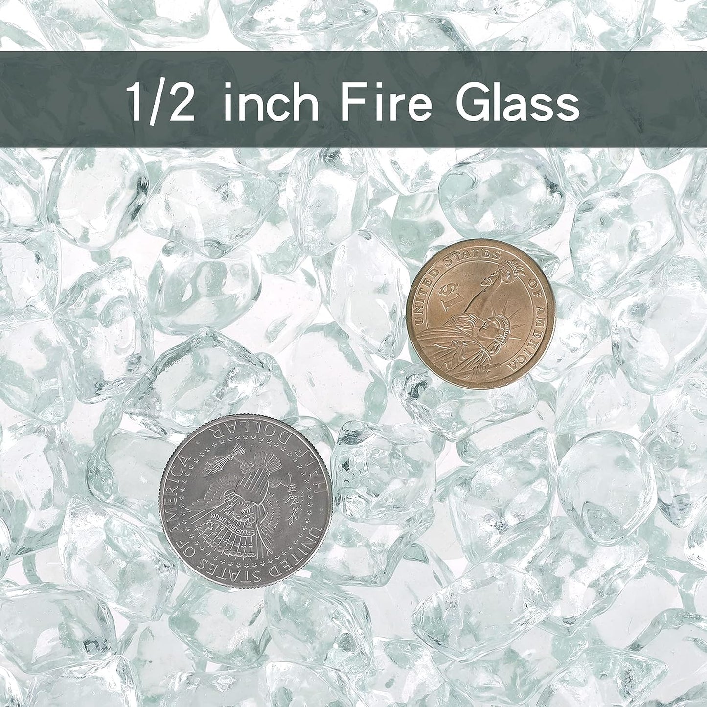 Vidrio de fuego poligonal 1/2" pack 10lb para chimenea