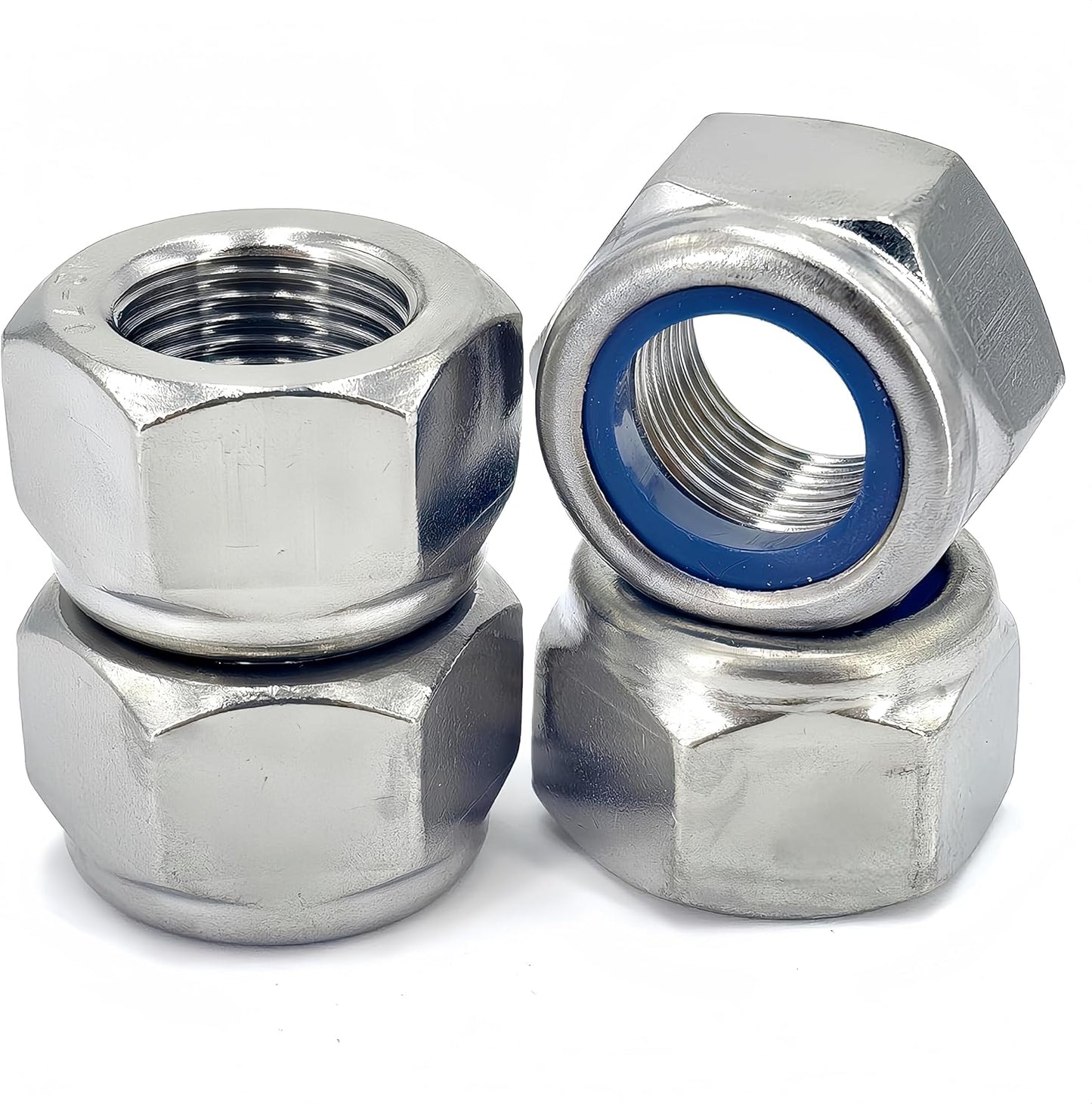 8 Tuercas Hexagonales M14 Acero Inox 304 Tono Plata