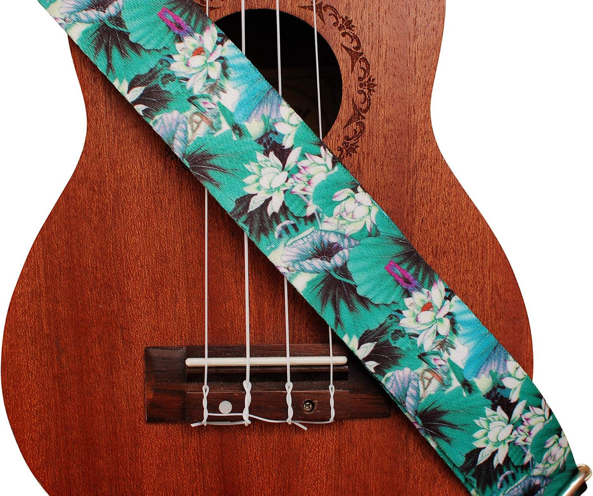 Correa hombro ukelele cuero genuino y nailon suave