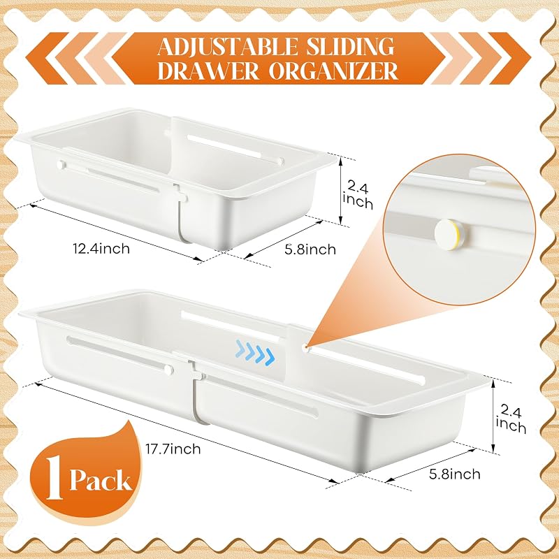 Organiz. cajón deslizante expandible cocina bbq plástico