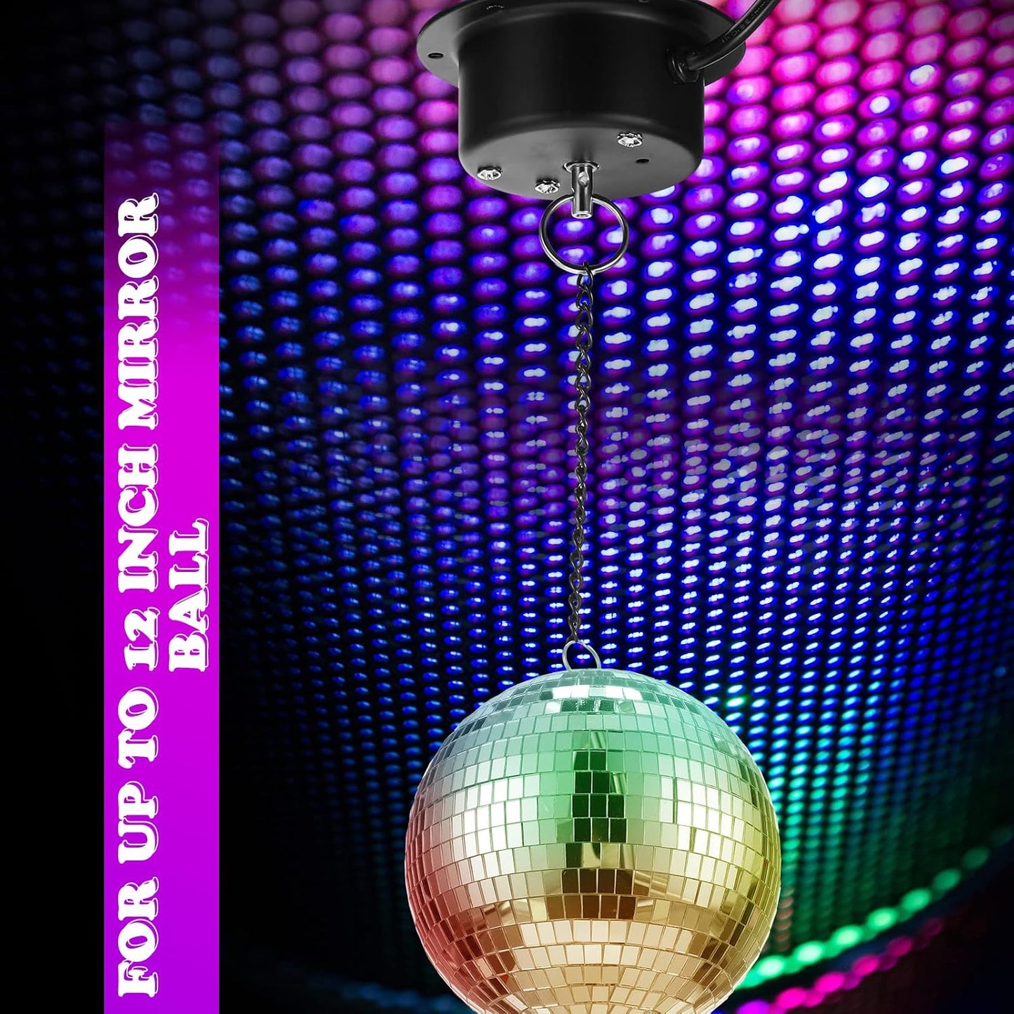 3 Pzas Motor Bola Discoteca 3rpm para 12-16pulg