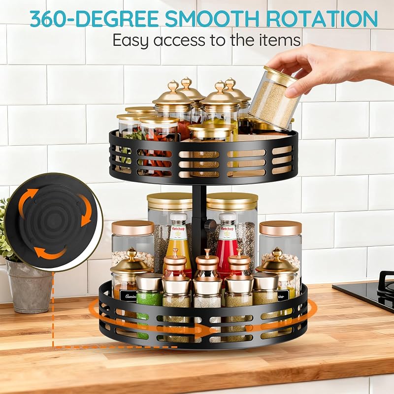 Organiz. Lazy Susan 2 niveles giratorio cocina baño