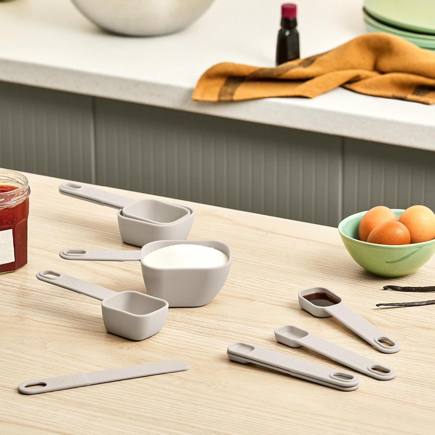 Juego de 9 tazas y cucharas medidoras anidadas sin BPA
