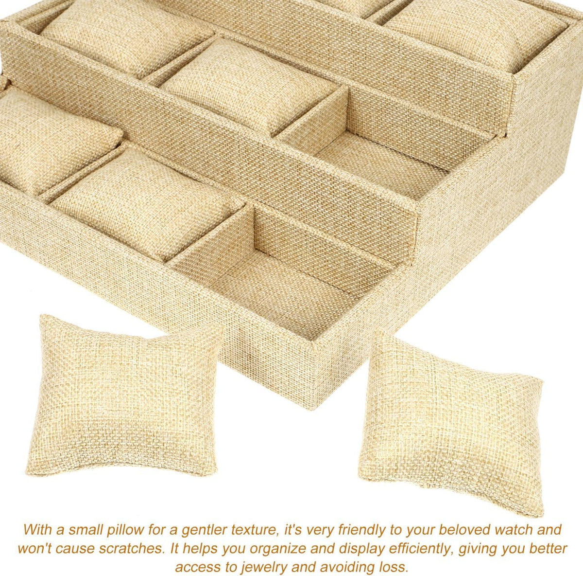 Bandeja organizadora relojes 10.62x9.44pulg con 9 almohadas