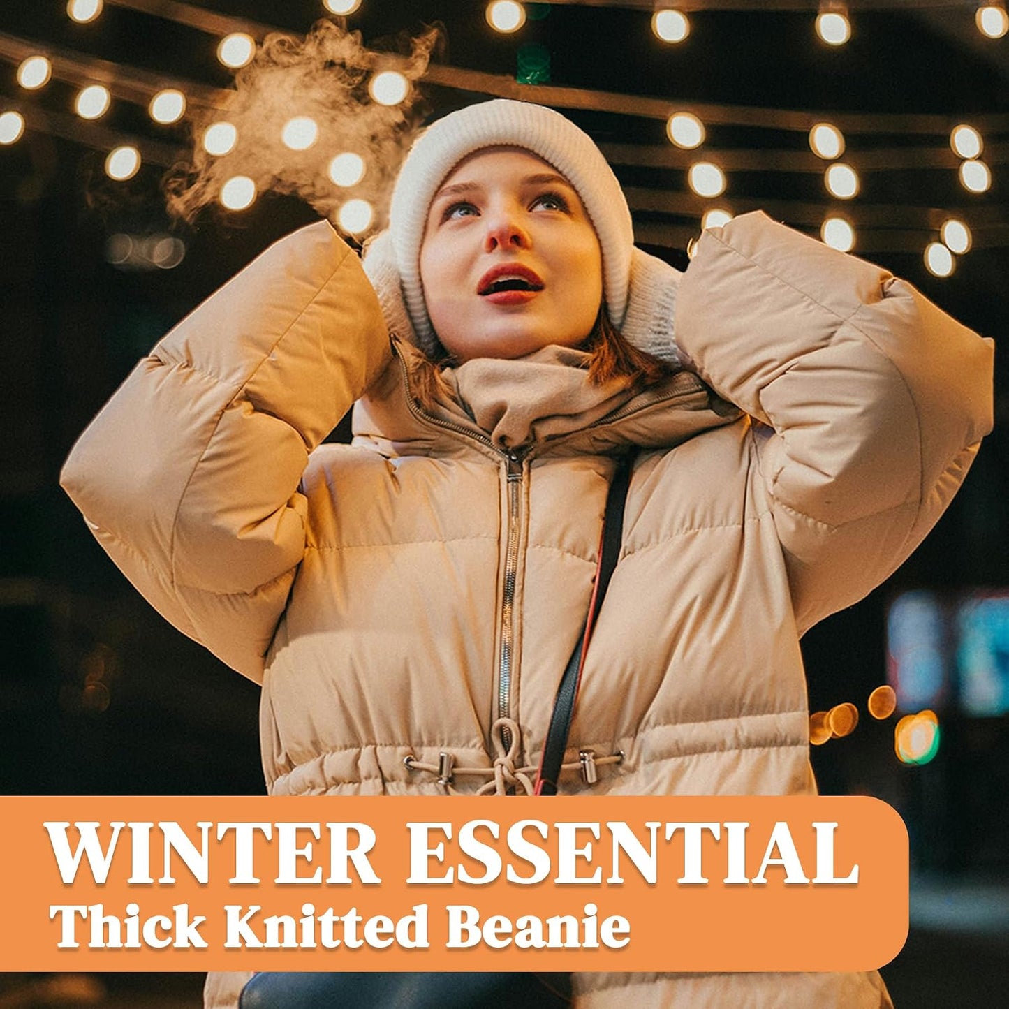 Beanie unisex tejido cuello elástico para invierno