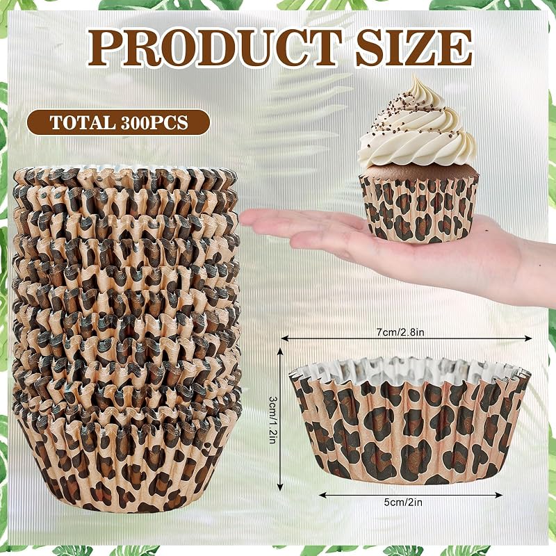 300 Forros Cupcakes Estampado Leopardo Tropicales Magdalenas