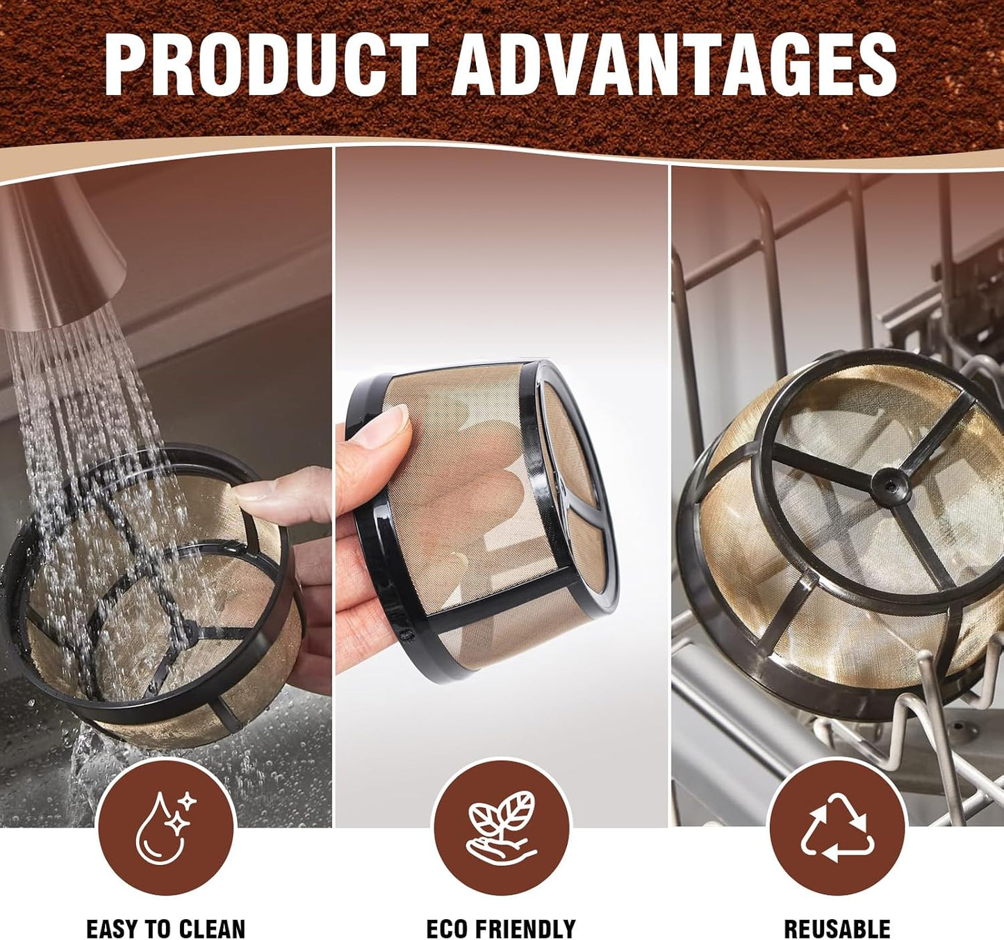 Filtro café reutilizable 8-12 tazas para K-Duo