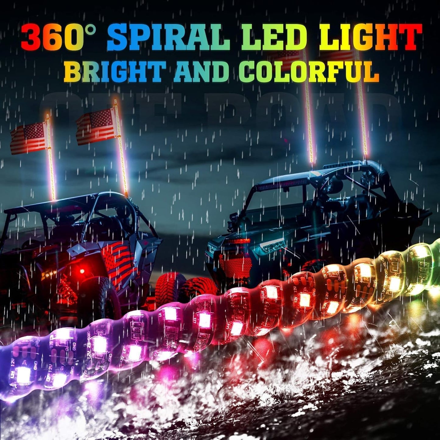 2 Luces LED espiral 2" para UTV ATV barco