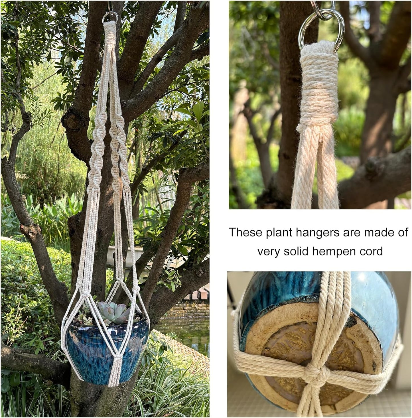 Colgador plantas cesta madera soporte decorativo bohemio