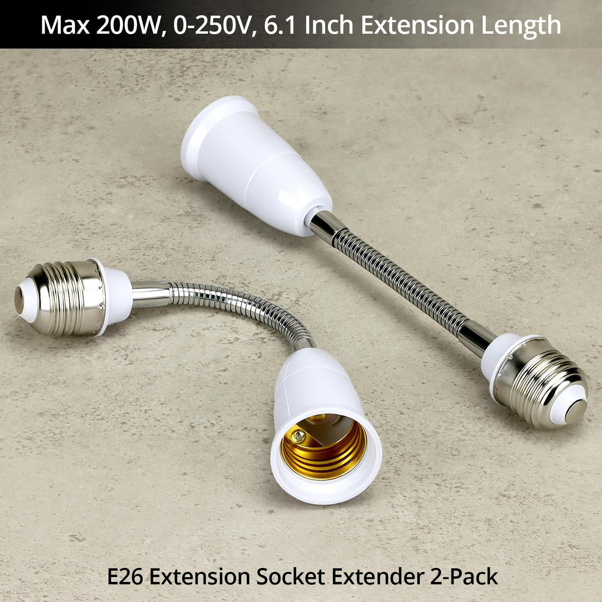 Extensor portalámparas E26/E27 flexible 6.1 pulg set 2