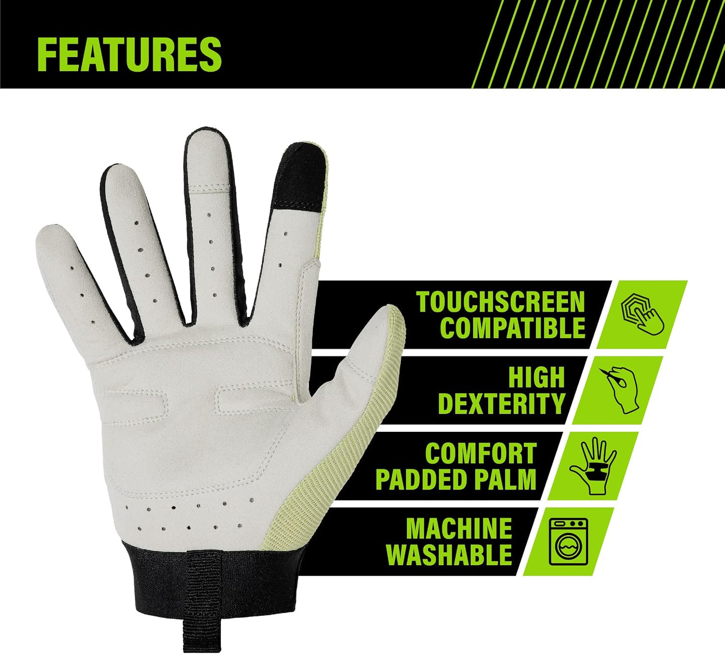 Guantes trabajo uso general color verde